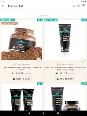 mCaffeine Natural Skin Care android App screenshot 6